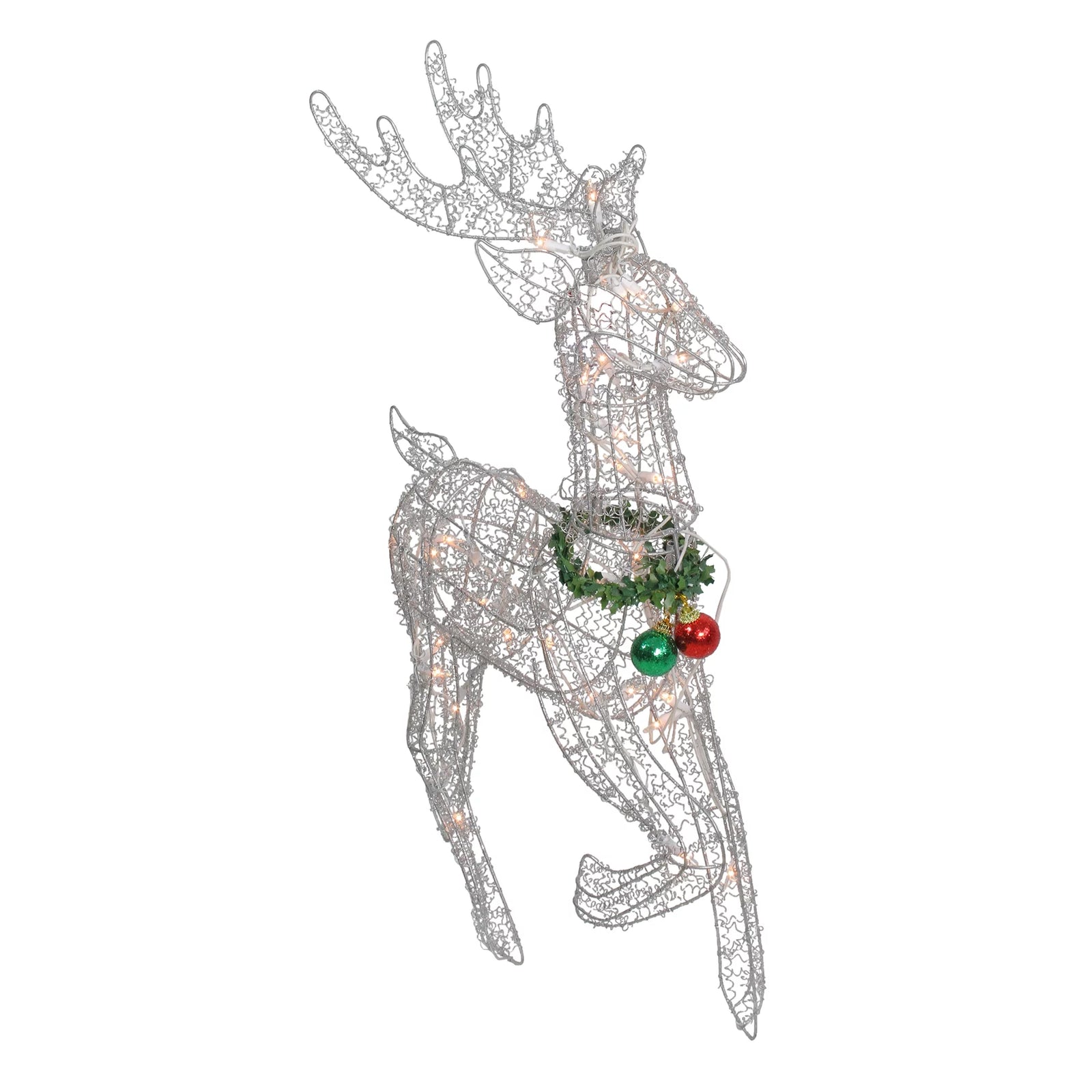 Lighted Prancing Reindeer Christmas Outdoor Decoration - 25.5" - Clear Lights