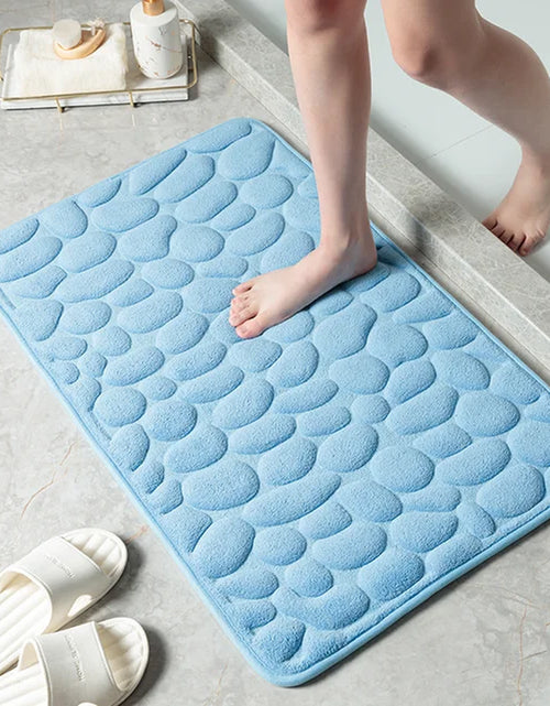 Load image into Gallery viewer, Cobblestone Embossed Bathroom Bath Mat Non-Slip Carpets in Wash Basin Bathtub Side Shower Room Floor Rug Doormat Memory Foam Pad
