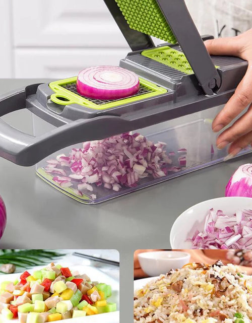 Load image into Gallery viewer, Vegetable Chopper 16 in 1 with Slicing Container 8 Blades Sink ABS and Stainless Steel Kitchen Accessories
