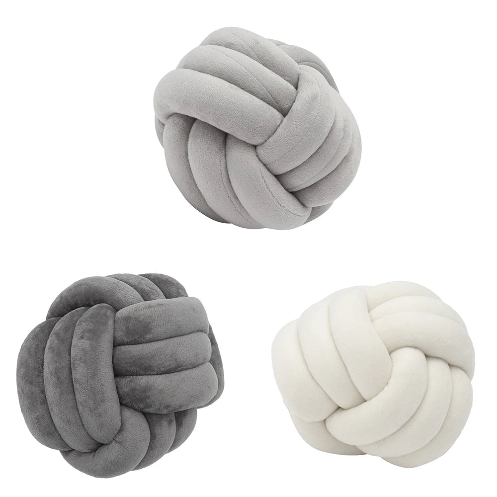 Knot Pillow Knot Ball Cushion 7.9'' Bedroom Decorative Cushion Soft Knot Ball Pillows Plush Pillow Throw Knotted Pillow Handmade