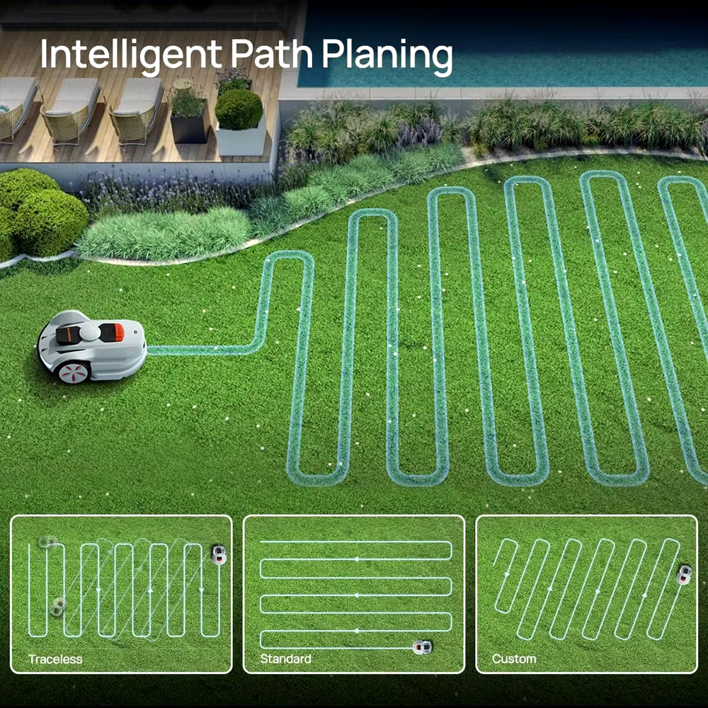 Wireless Robot Lawn Mower, Equipped with Intelligent App Control, Visual AI System, RTK, Path Planning, Adaptive Floating