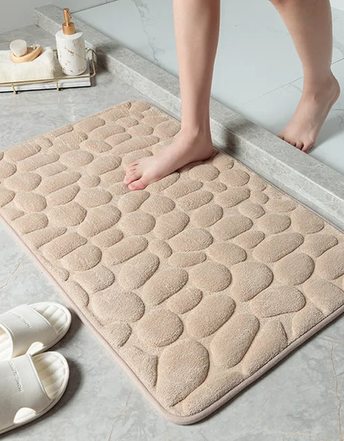 Load image into Gallery viewer, Cobblestone Embossed Bathroom Bath Mat Non-Slip Carpets in Wash Basin Bathtub Side Shower Room Floor Rug Doormat Memory Foam Pad
