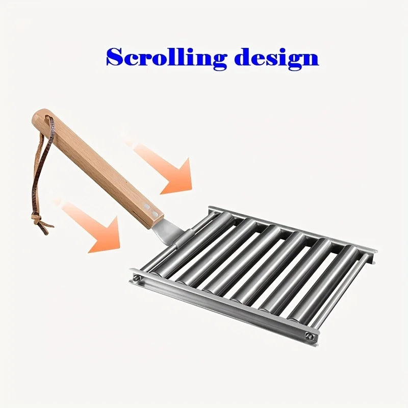 Barbecue Sausage Grilling Rack Roller BBQ Picnic Camping BBQ Hot Dog Grill Pan Home Kitchen Barbecue Grilling Accessories