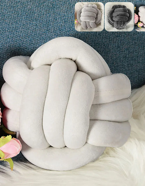 Load image into Gallery viewer, Knot Pillow Knot Ball Cushion 7.9&#39;&#39; Bedroom Decorative Cushion Soft Knot Ball Pillows Plush Pillow Throw Knotted Pillow Handmade
