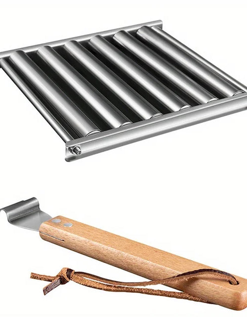 Load image into Gallery viewer, Barbecue Sausage Grilling Rack Roller BBQ Picnic Camping BBQ Hot Dog Grill Pan Home Kitchen Barbecue Grilling Accessories
