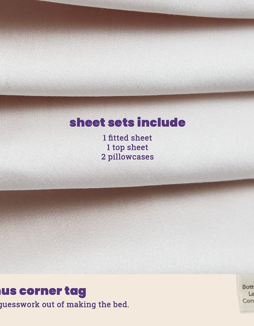 Load image into Gallery viewer, 100% Eucalyptus Lyocell Sheet Set - All-Season, Responsibly Made, Naturally Cooling, Super Soft, Moisture-Wicking, Temperature Balancing, Vegan – Full, Pearl
