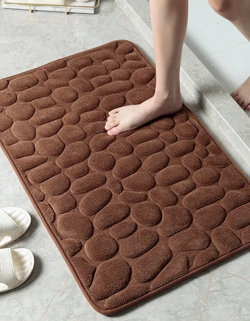 Load image into Gallery viewer, Cobblestone Embossed Bathroom Bath Mat Non-Slip Carpets in Wash Basin Bathtub Side Shower Room Floor Rug Doormat Memory Foam Pad
