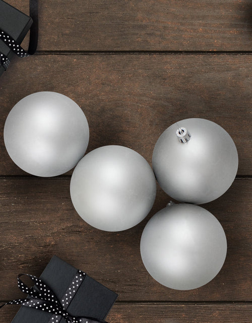 Load image into Gallery viewer, 12Ct Shatterproof Matte Christmas Ball Ornament Set 4&quot; - Silver
