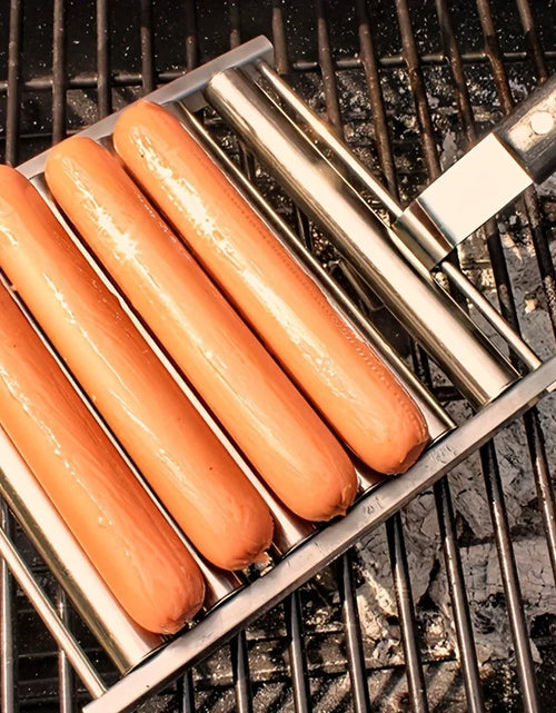 Load image into Gallery viewer, Barbecue Sausage Grilling Rack Roller BBQ Picnic Camping BBQ Hot Dog Grill Pan Home Kitchen Barbecue Grilling Accessories
