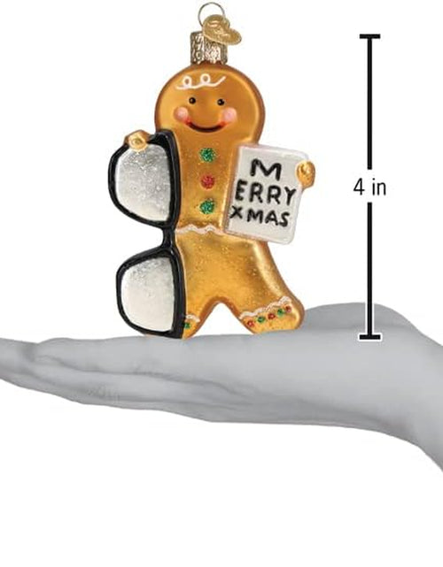 Load image into Gallery viewer, Gingerbread Optometrist Glass Blown Ornament for Christmas Tree
