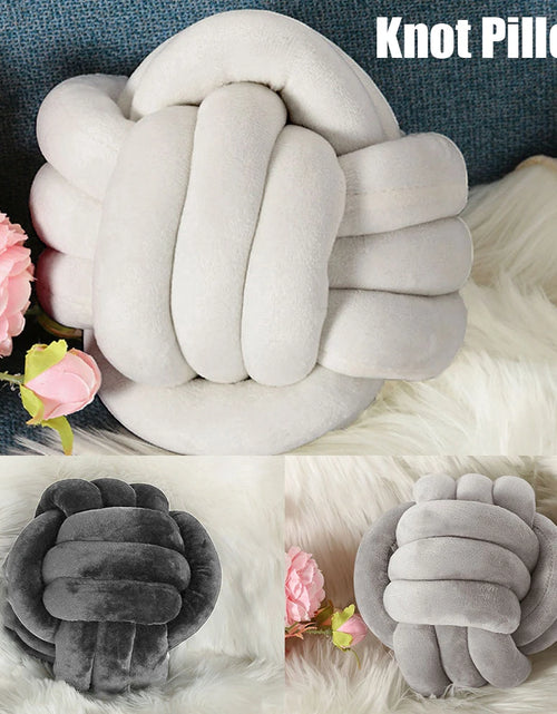 Load image into Gallery viewer, Knot Pillow Knot Ball Cushion 7.9&#39;&#39; Bedroom Decorative Cushion Soft Knot Ball Pillows Plush Pillow Throw Knotted Pillow Handmade
