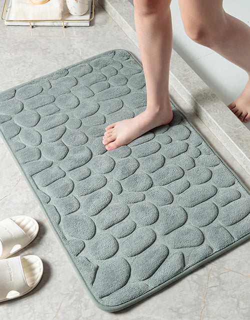 Load image into Gallery viewer, Cobblestone Embossed Bathroom Bath Mat Non-Slip Carpets in Wash Basin Bathtub Side Shower Room Floor Rug Doormat Memory Foam Pad
