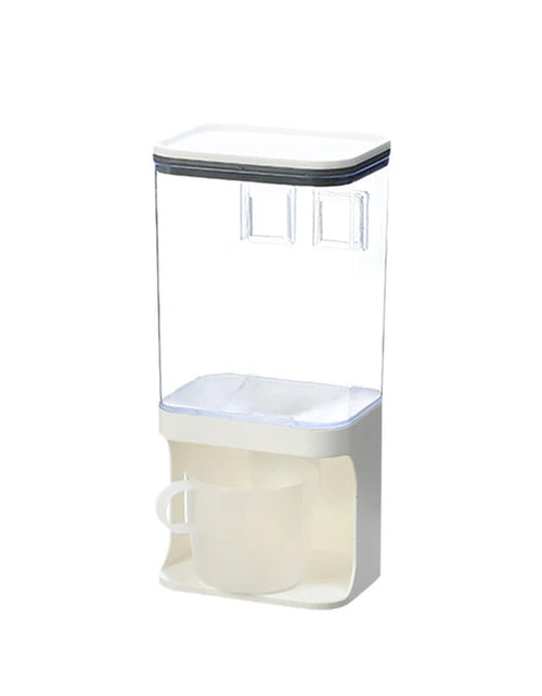 Load image into Gallery viewer, 1L/1.5L Cereal Dispenser Wall Mounted Plastic Divided Rice Container Insect Proof Moisture Proof Rice Storage Kitchen Organizer
