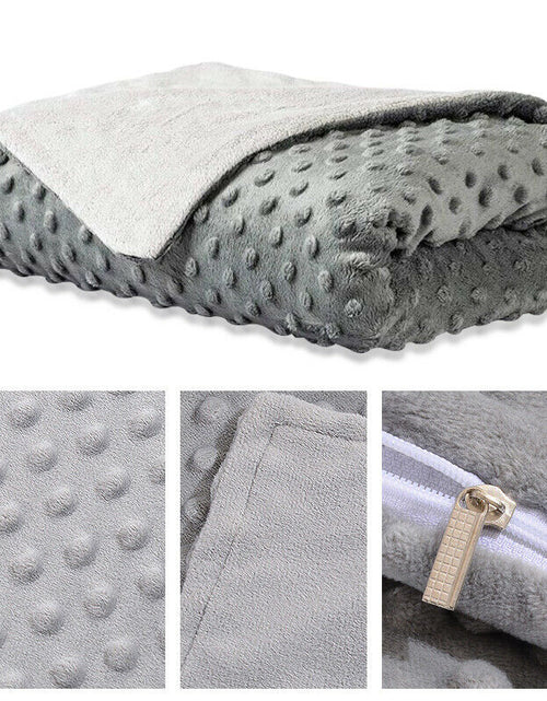 Load image into Gallery viewer, Gray Weighted Blanket Cover Zip Velvet Bubble Duvet Quilt Soft Breathable Sleep Blanket Covers Comfortable Heavy Blanket Cover
