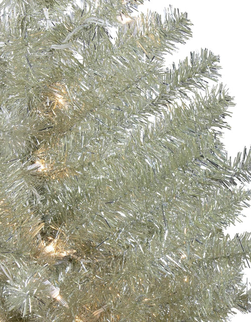 Load image into Gallery viewer, 4.5&#39; Soft Metallic Champagne Artificial Tinsel Christmas Tree - Clear Lights
