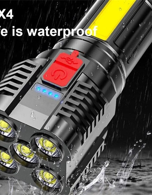 Load image into Gallery viewer, 10000 LM LED Flashlights, Powerful Handheld Tactical Flashlight, LED Flashlights Searchlights, Ultra Bright USB Rechargeable Flashlight for Outdoor, Camping, Emergency
