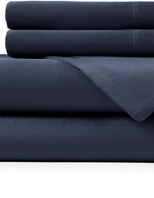 Load image into Gallery viewer, 100% Viscose Derived from Bamboo Sheets Full - Cooling Luxury Bed Sheets W Deep Pocket - Silky Soft - Navy Blue
