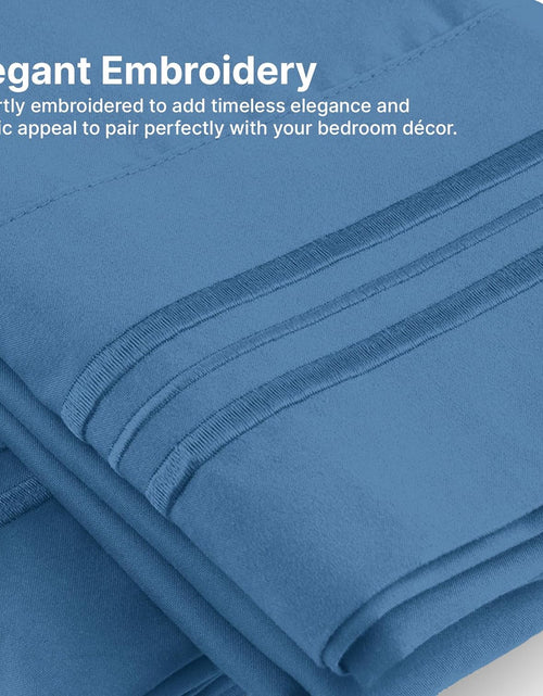 Load image into Gallery viewer, Queen Size Pillow Cases Set of 4 - Extra Soft Pack of 4 Pillowcase Covers - Hotel Luxury Pillowcases - Machine Washable Pillow Protectors - 20X40 Pillow Cases 4 Piece - Queen Denim Blue Pillow Covers
