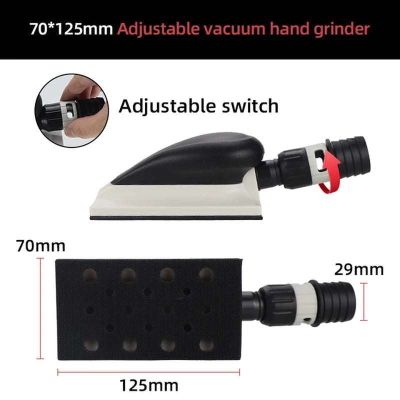 HIFESON Handheld Sander Manual Sandpaper Tool Sanding Block Dust Extraction Hand Polisher Grinding Machine for Metal Wood Work