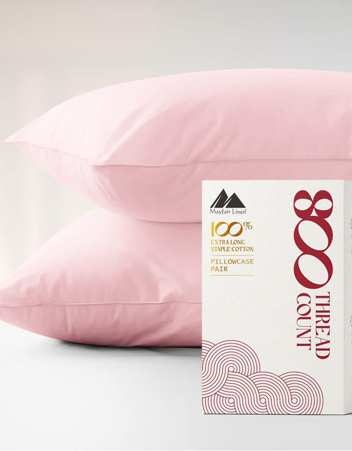 Load image into Gallery viewer, 100% Egyptian Cotton Standard/Queen Size Pillow Cases Set of 2-800 Thread Count Pillow Cover - Soft, Breathable &amp; Cooling Blush Pillowcases Set of 2 for Standard/Queen Pillows
