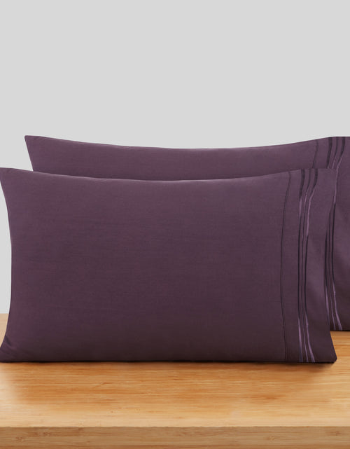 Load image into Gallery viewer, Pillowcases Premier 1800, Luxury Soft Microfiber Pillow Case Sleep Covers, King Size (20&quot;X 40&quot;), Pillow Case Set of 2 Pieces, Purple Eggplant
