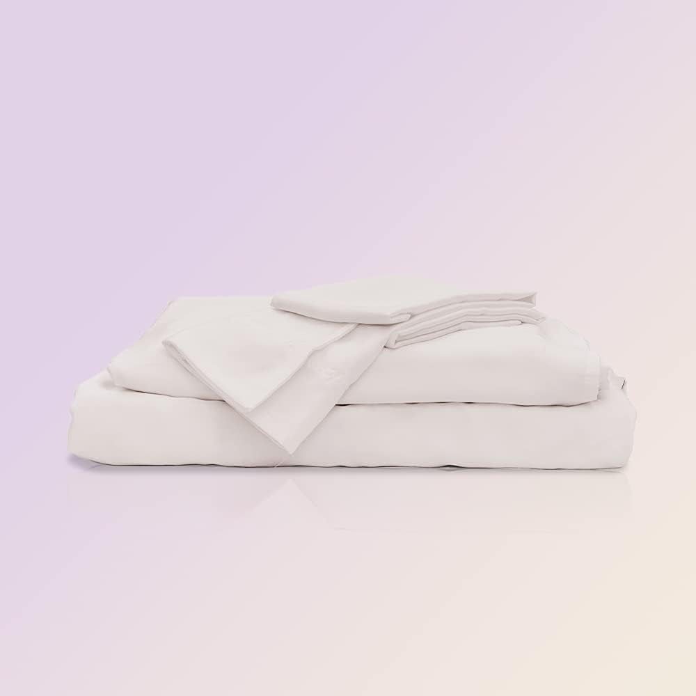 100% Eucalyptus Lyocell Sheet Set - All-Season, Responsibly Made, Naturally Cooling, Super Soft, Moisture-Wicking, Temperature Balancing, Vegan – Full, Pearl