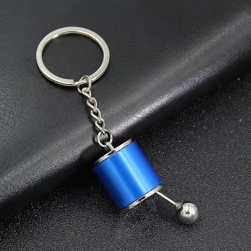 Creative Car 6 Speed Gearbox Gear Head Keychain Manual Transmission Lever Metal Key Ring Car Refitting Metal Pendant Keychain