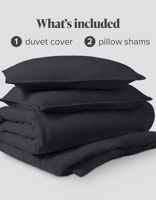 Load image into Gallery viewer, Washed Duvet Cover - Oversized Queen - Premium 1800 Collection Duvet Set - Cooling Duvet Cover - Super Soft Duvet Covers (Oversized Queen, Washed Black)
