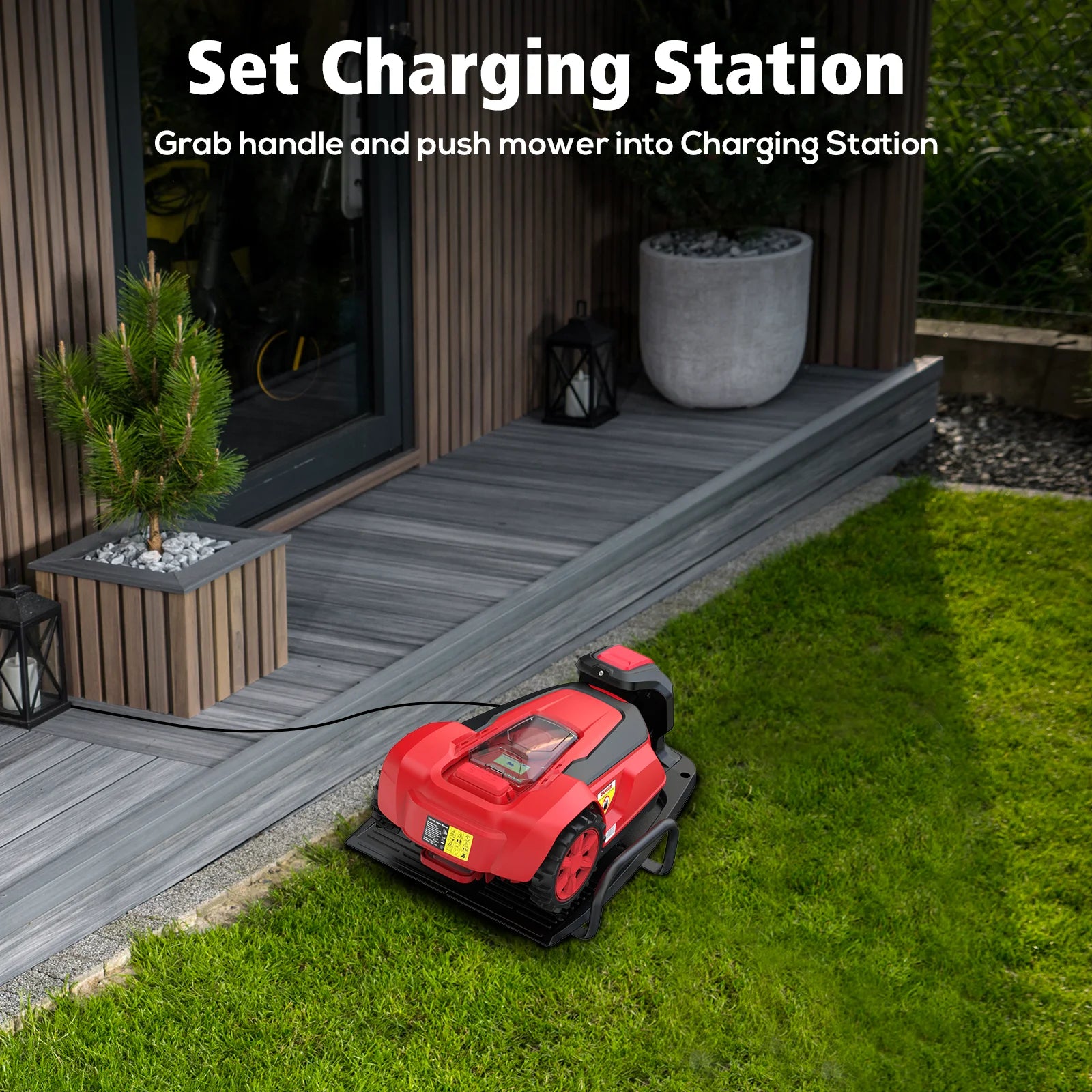 Robotic Lawn Mower, APP Control, Self Charging, Lawns up to 1/4 Acre with 20V Lithium-Ion Battery，Pdl08A