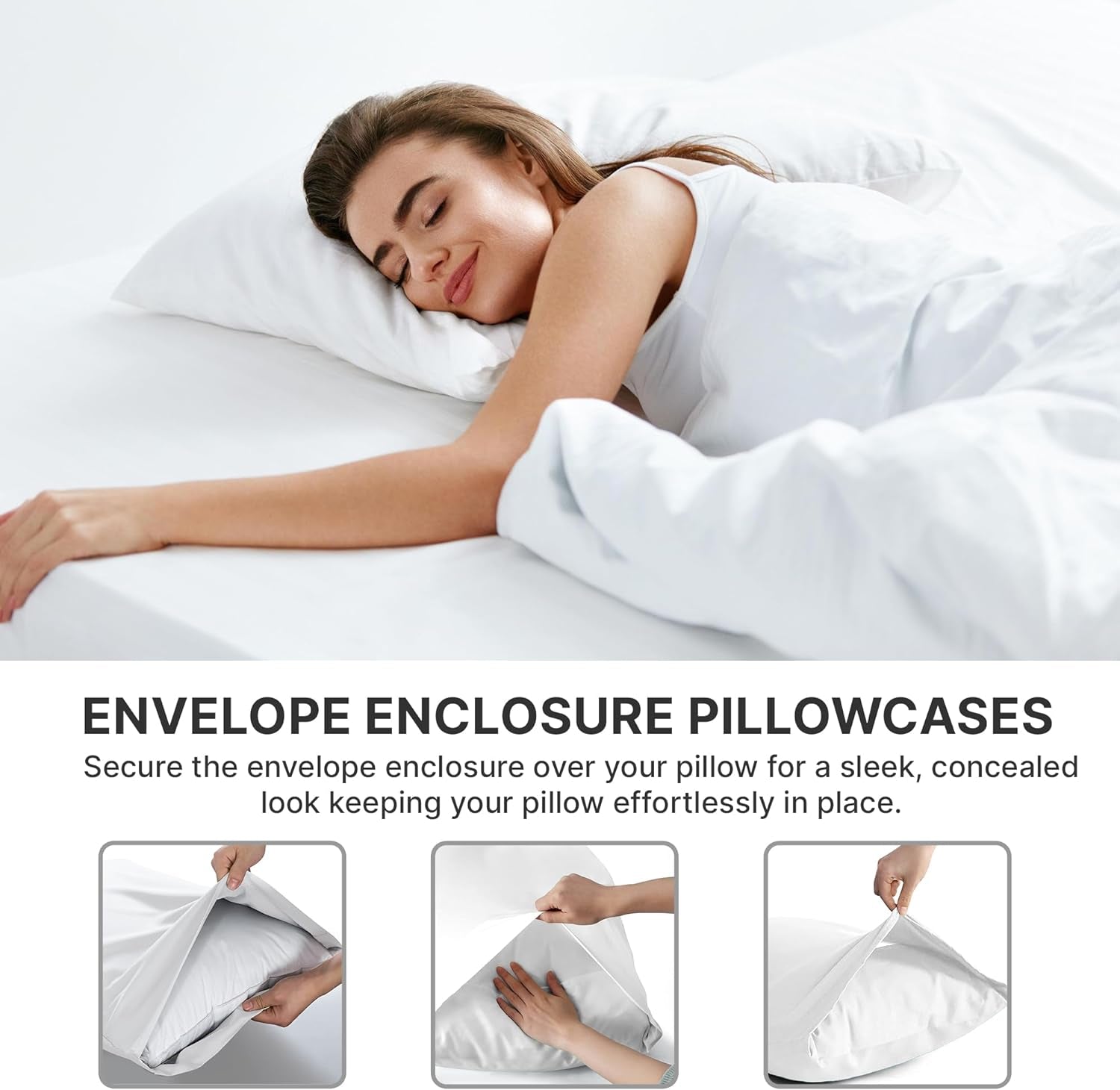 King Size Pillow Cases Set of 4 - Extra Soft Pack of 4 Pillowcase Covers - Hotel Luxury Pillowcases - Machine Washable Pillow Protectors - 20X40 Pillow Cases 4 Piece - King Size Cream Pillow Covers