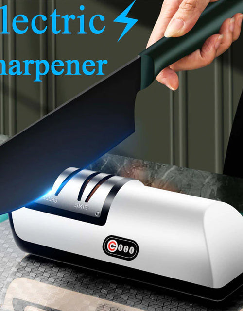 Load image into Gallery viewer, USB Rechargeable Electric Knife Sharpener Automatic Adjustable Kitchen Tool for Fast Sharpening Knives Scissors and Grinders Gadgets
