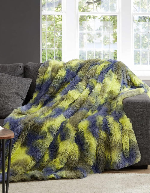 Load image into Gallery viewer, Fluffy Blanket W/Camo Fur, Ultra Soft Throw Blanket for Kids &amp; Teen, Warm Fuzzy Blankets and Throws for Bed, Stylish Tie Dye Faux Fur Blanket as Gift for Boys, Fall Blanket 50 X 60 Inches
