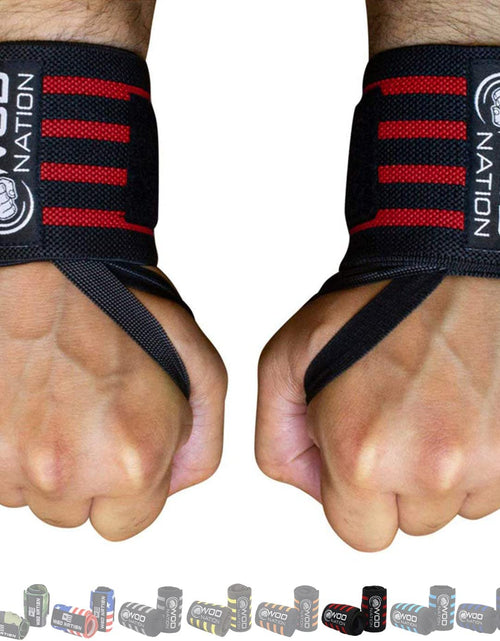 Load image into Gallery viewer, Wrist Wraps for Weightlifting, Professional Gym Wrist Straps W/Thumb Loop, Wrist Wraps for Men &amp; Women, Wrist Support Wraps for Strength Training, Powerlifting &amp; Bodybuilding
