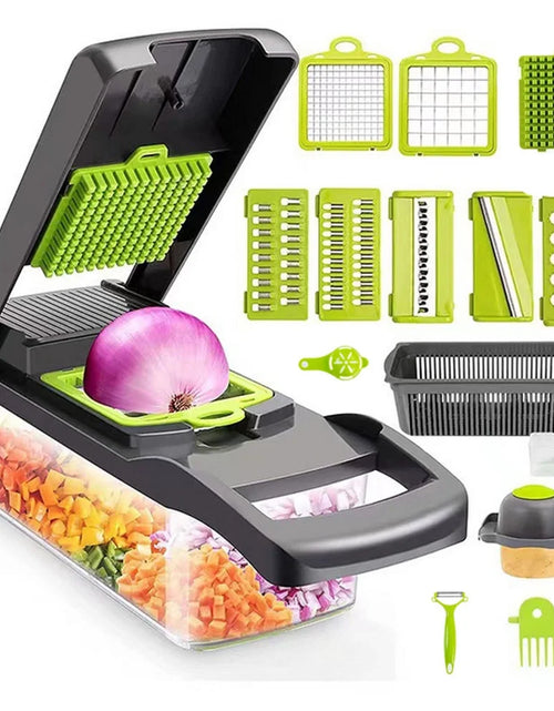 Load image into Gallery viewer, Vegetable Chopper 16 in 1 with Slicing Container 8 Blades Sink ABS and Stainless Steel Kitchen Accessories
