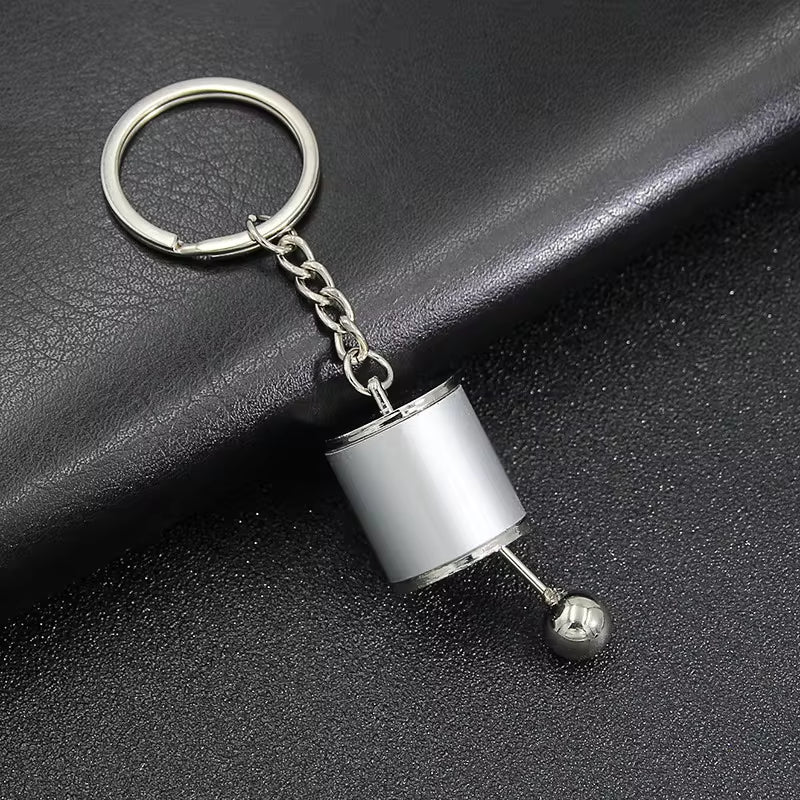 Creative Car 6 Speed Gearbox Gear Head Keychain Manual Transmission Lever Metal Key Ring Car Refitting Metal Pendant Keychain