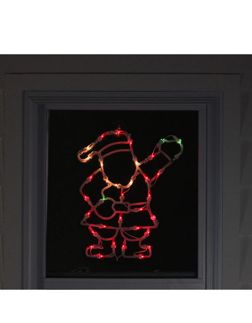 Load image into Gallery viewer, Lighted Waving Santa Christmas Window Silhouette - 13&quot; - Multicolor Lights
