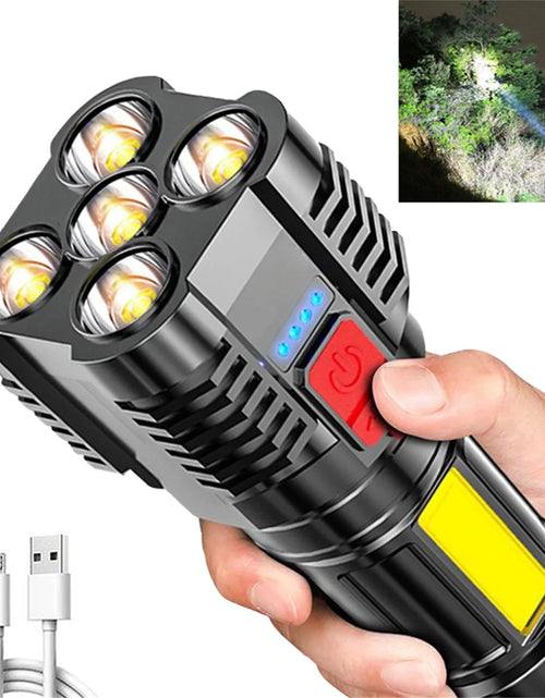 Load image into Gallery viewer, 10000 LM LED Flashlights, Powerful Handheld Tactical Flashlight, LED Flashlights Searchlights, Ultra Bright USB Rechargeable Flashlight for Outdoor, Camping, Emergency
