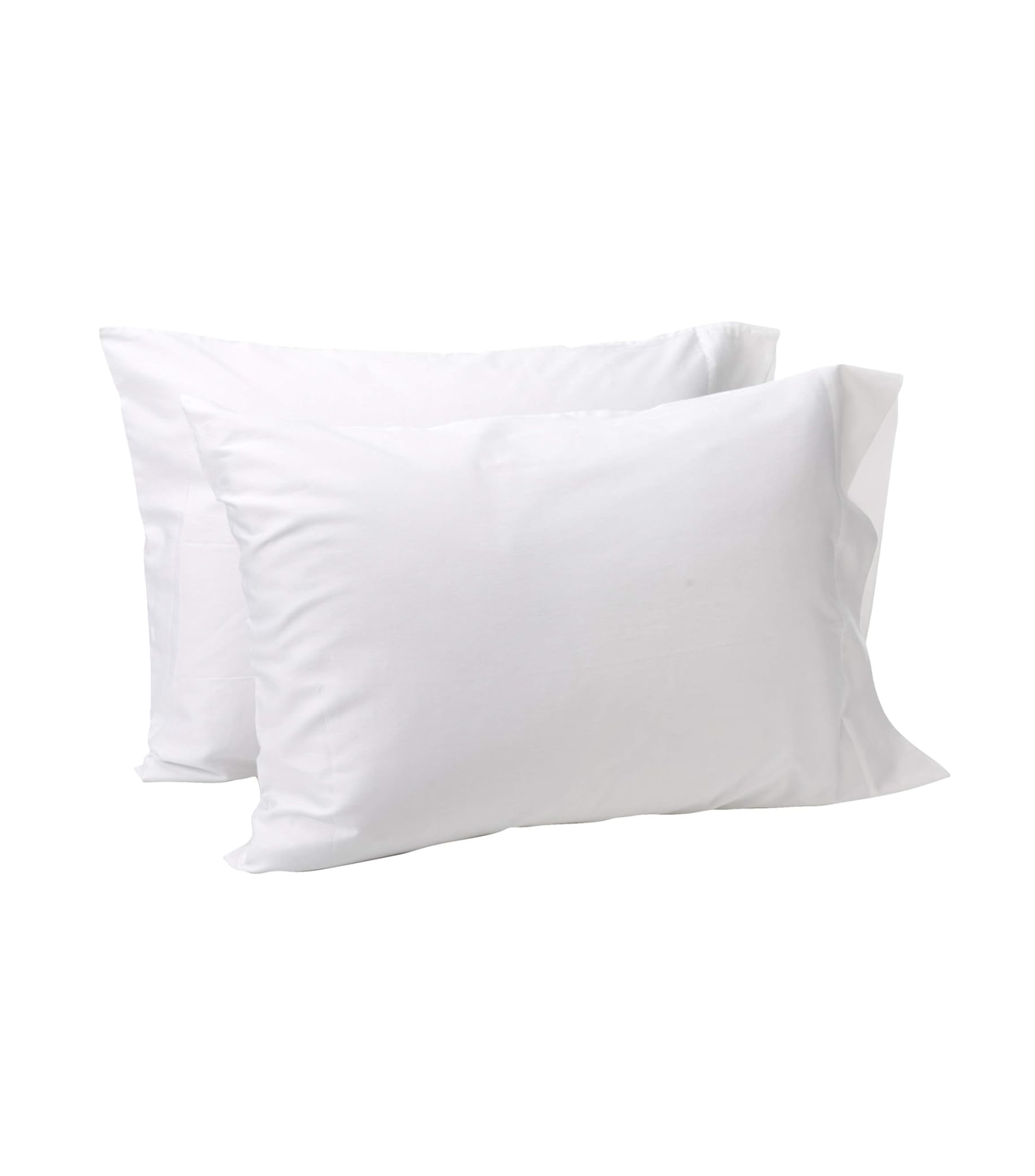 White Standard Pillow Cases Set of 2, 100% Cotton Pillow Cases, 300T, Soft Pillow Cases Standard Size